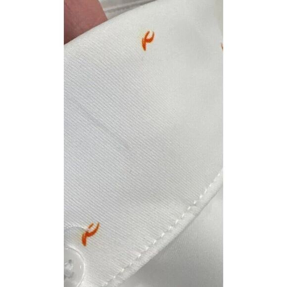 KJUS Women’s Size 38 Dana Pointed Long Sleeve Polo Shirt White Orange READ - Picture 10 of 11